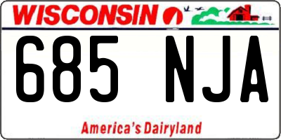 WI license plate 685NJA