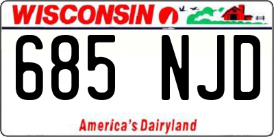 WI license plate 685NJD