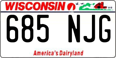 WI license plate 685NJG