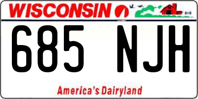 WI license plate 685NJH