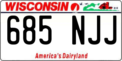 WI license plate 685NJJ