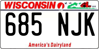 WI license plate 685NJK