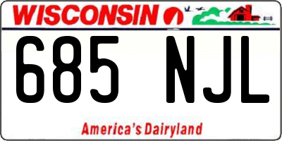 WI license plate 685NJL