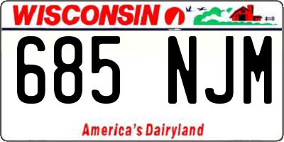 WI license plate 685NJM