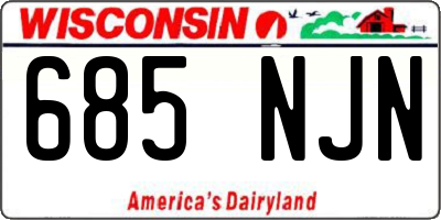 WI license plate 685NJN