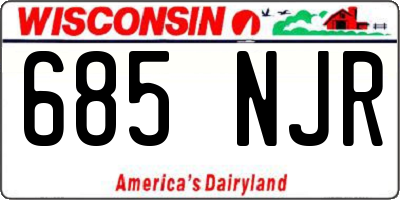 WI license plate 685NJR
