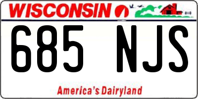 WI license plate 685NJS