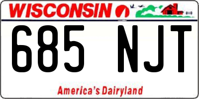 WI license plate 685NJT