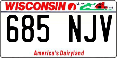 WI license plate 685NJV