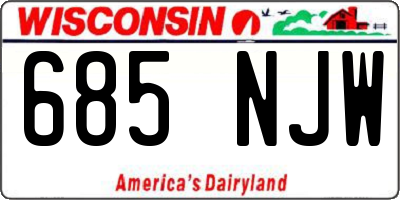 WI license plate 685NJW