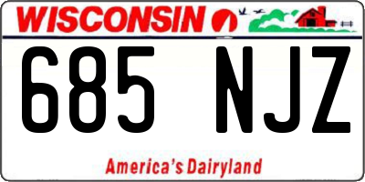 WI license plate 685NJZ