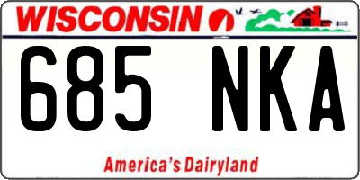WI license plate 685NKA
