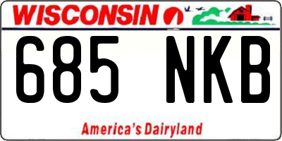 WI license plate 685NKB