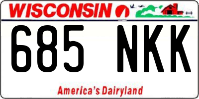 WI license plate 685NKK