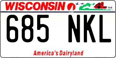 WI license plate 685NKL