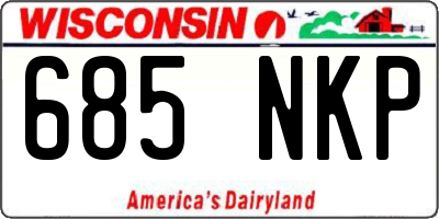 WI license plate 685NKP