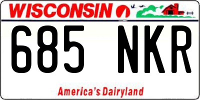 WI license plate 685NKR