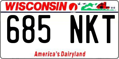 WI license plate 685NKT