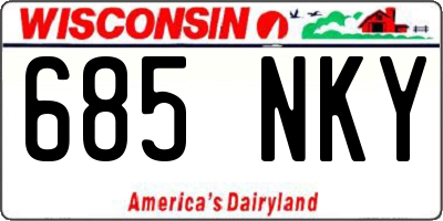 WI license plate 685NKY