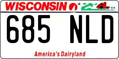 WI license plate 685NLD