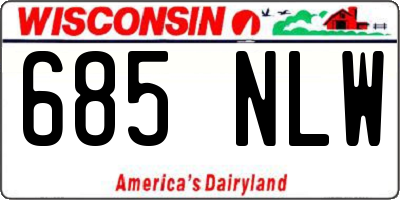 WI license plate 685NLW