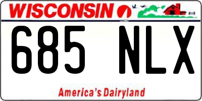 WI license plate 685NLX
