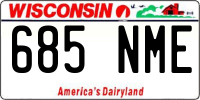 WI license plate 685NME