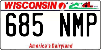 WI license plate 685NMP