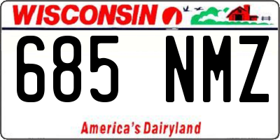 WI license plate 685NMZ