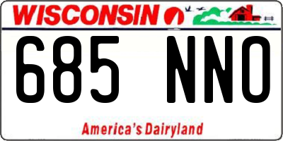WI license plate 685NNO