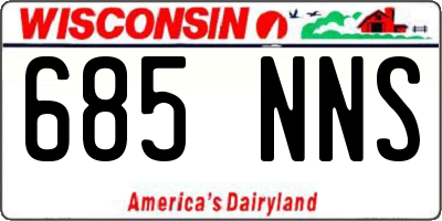 WI license plate 685NNS