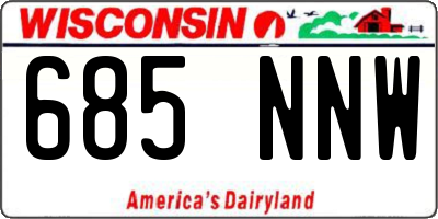 WI license plate 685NNW