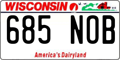 WI license plate 685NOB