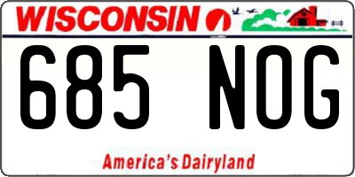 WI license plate 685NOG