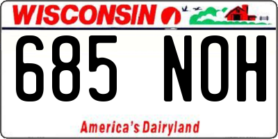 WI license plate 685NOH