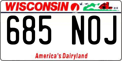 WI license plate 685NOJ