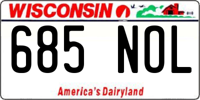 WI license plate 685NOL