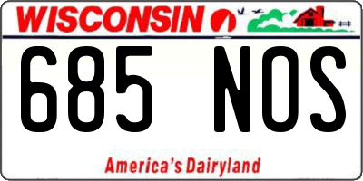 WI license plate 685NOS