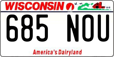 WI license plate 685NOU