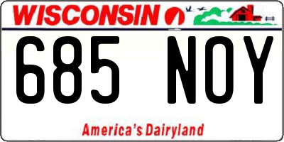 WI license plate 685NOY