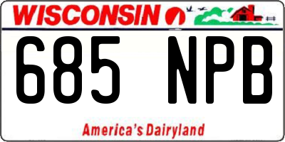 WI license plate 685NPB