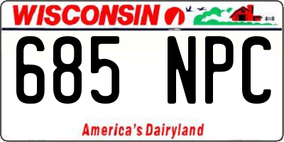 WI license plate 685NPC