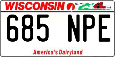 WI license plate 685NPE