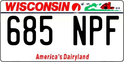 WI license plate 685NPF