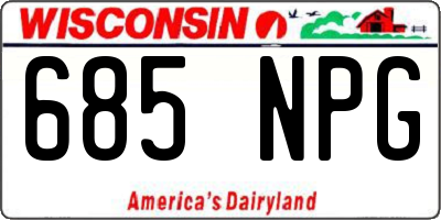 WI license plate 685NPG