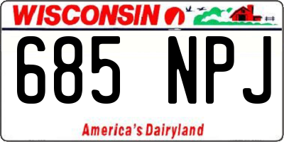 WI license plate 685NPJ