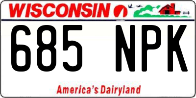 WI license plate 685NPK
