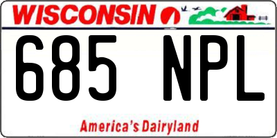 WI license plate 685NPL