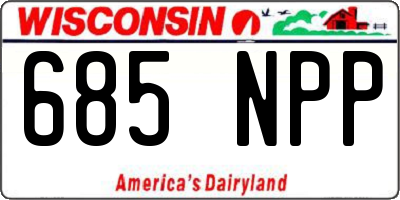WI license plate 685NPP