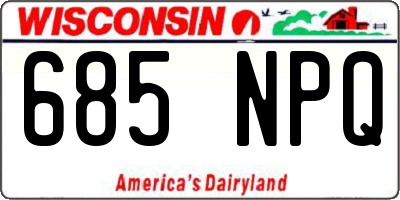 WI license plate 685NPQ